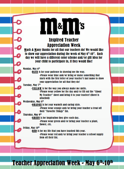 2019 Teacher Appreciation Week